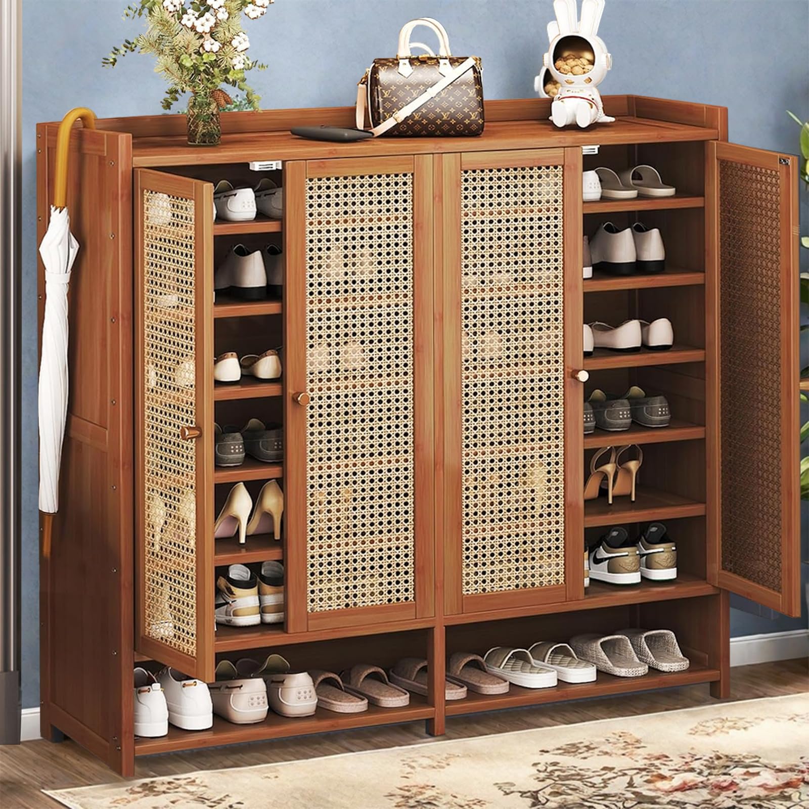 levi's shoes 木箱 Amazon.com: lyvcev 8 Tier Bamboo Shoe Storage Cabinet with